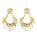 22K Gold Finishing Earrings - Feminine Earrings - Kundan Earrings - Danish Jewellers® 