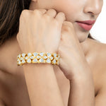 22K Gold Plated Kundan Bracelet - Indian Kundan Bracelet - Handmade Bracelet - Danish Jewellers® 
