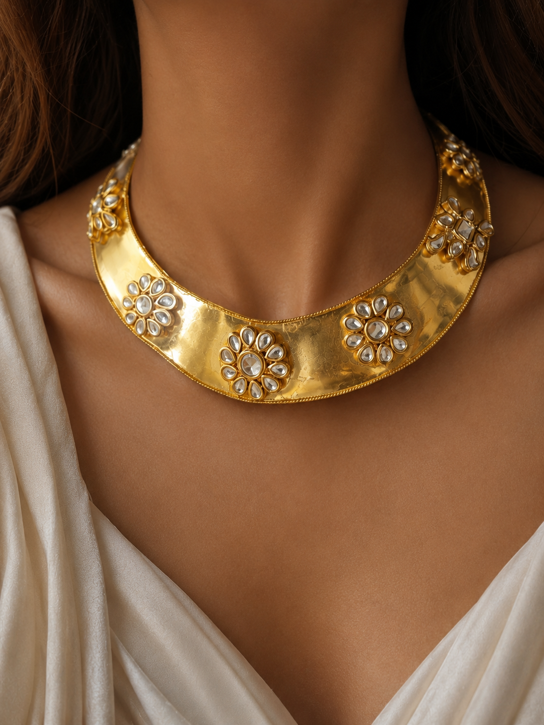 Royal Heritage Kundan Choker Necklace – Handcrafted with 22K Gold Finish