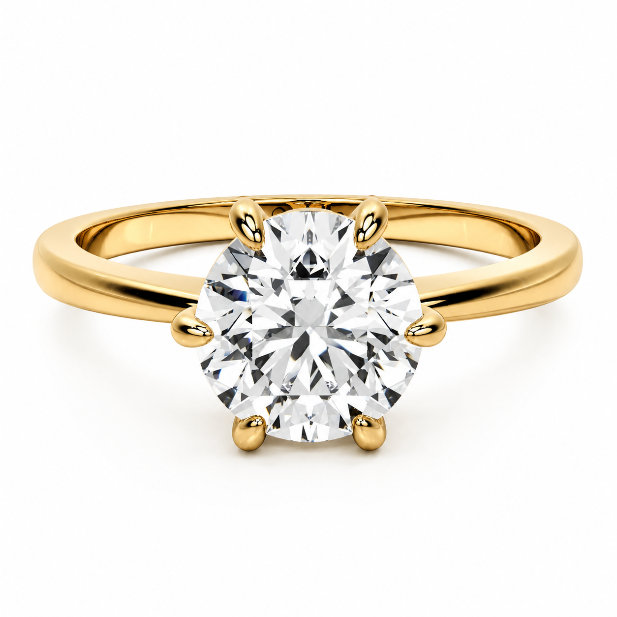Lab Grown Round Diamond Engagement Ring | Six-Prong Solitaire | IGI Certified | Lab Grown Diamond