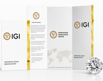 IGI laboratory grown diamond report with a diamond on a white background