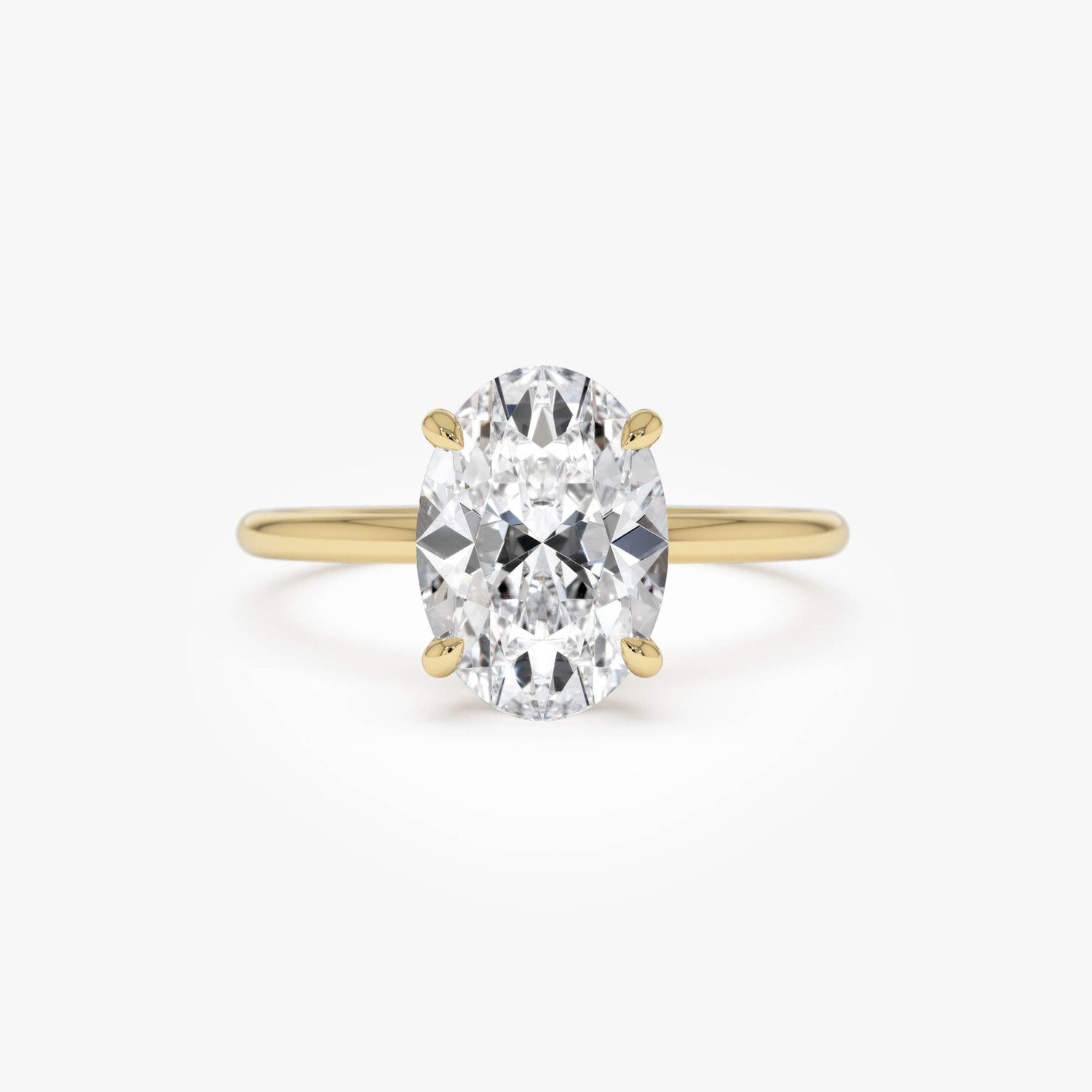 Oval Lab Grown Diamond Engagement Ring | Lab Grown Diamond | Hidden Halo Solitaire Ring | IGI Certified